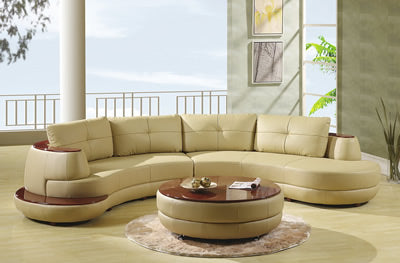 U918 Sectional Almond with Coffee Table