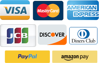 We accept Visa, MasterCard, Amex, JCB, Discover, Diners Club, PayPal, Amazon Pay