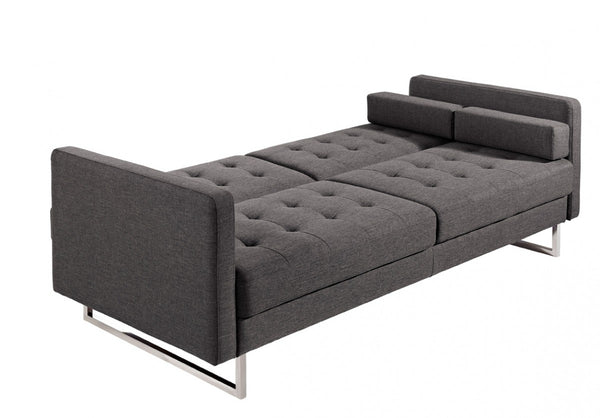 divani casa bauxite modern grey fabric sofa bed