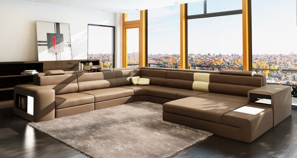 divani casa polaris italian leather sectional sofa