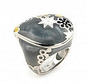 Anillo 925 Esmalte Gris y Multicolor