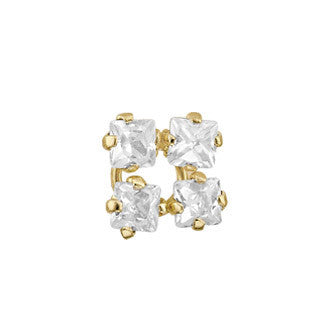 Broquel 10k Cuadro de 4 Circonitas de 5mm