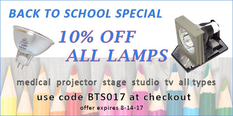 Dynamic Lamps Back To School Special 2017.  Take 10% Off Your Lamp Order Now.  Use code BTS017 at checkout.  Offer valid through 8/14/17.