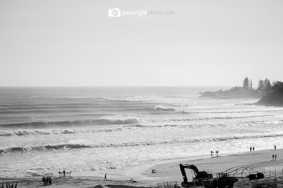 Black and White Greenmount Beach Photo - Cyclone Gita