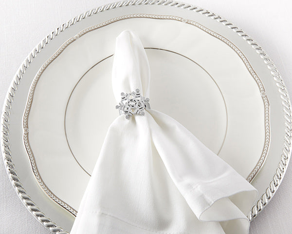 Sparkling Snowflake Napkin Ring Set of 4