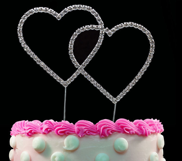 Buy Double Heart Cake Topper Bling Crystal Cake Toppers Weddings