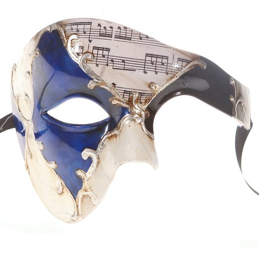 White Blank Venetian Half Mask - Cappel's
