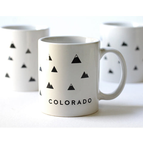 Colorado Mug, Graphic Black & White Mountains