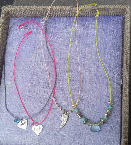 Stamped Sterling Charm Necklaces