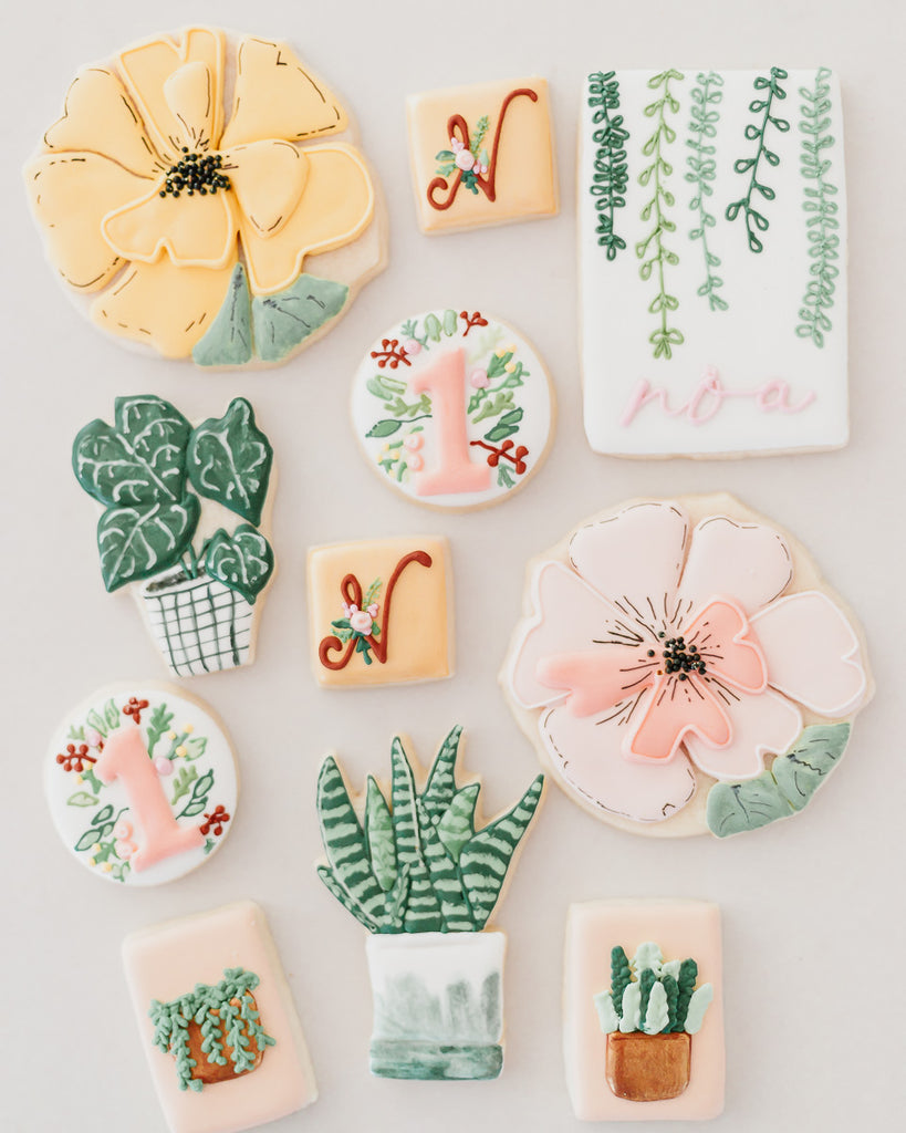 Floral Sugar Cookies First Birthday Party