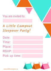 Sleepover party invite