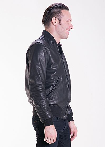 Schott Ma 1 Leather Bomber Jacket In Lightweight Natural Pebble