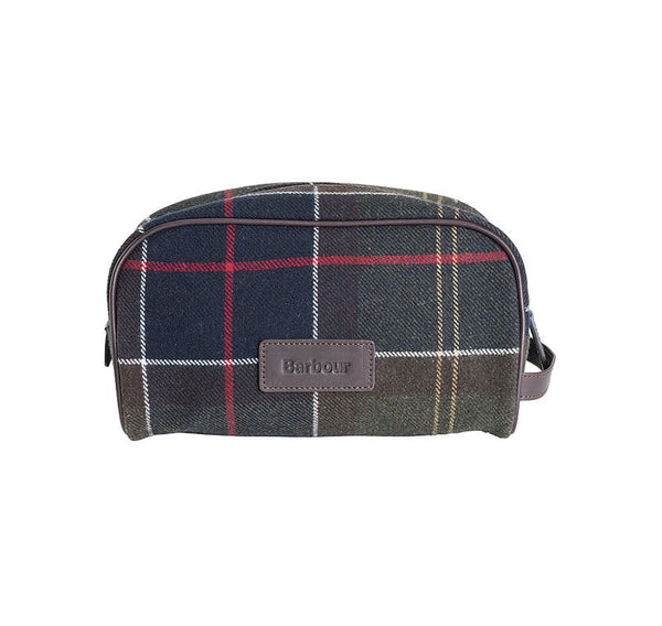 barbour tartan wash bag