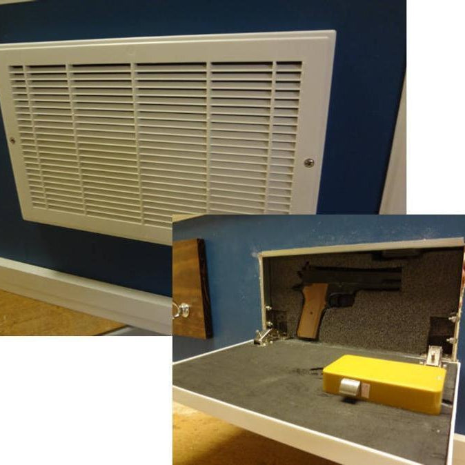 Hidden Compartment For Gun Storage With Rfid Lock In A Fake Wall