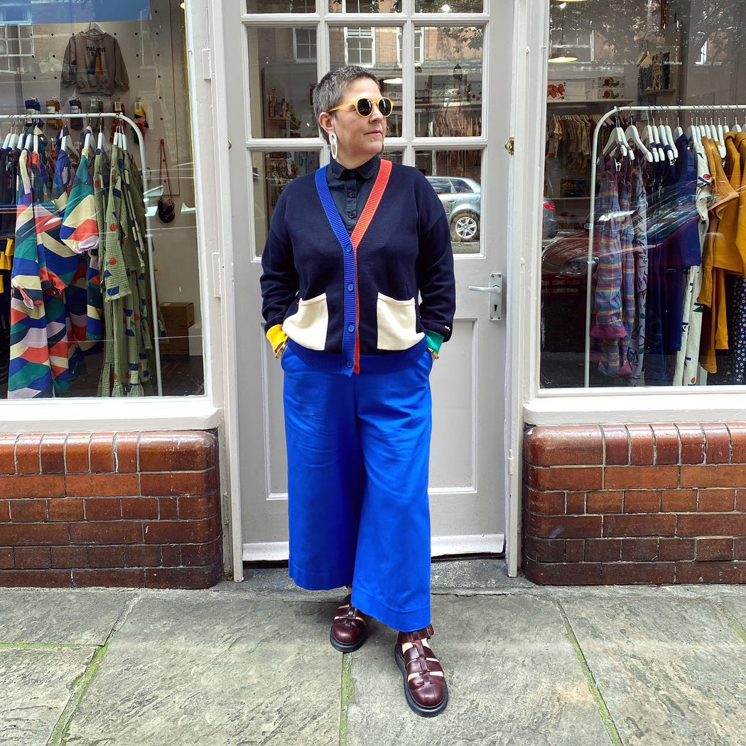 Blue Wide Leg Trousers