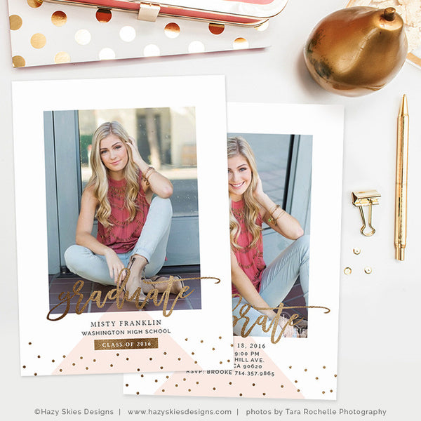 Senior Graduation Announcement Templates | Golden Grad Collection