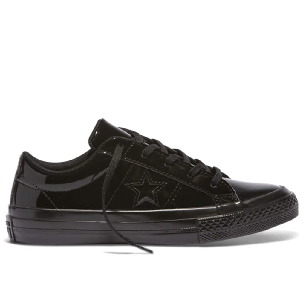 converse one star leather black