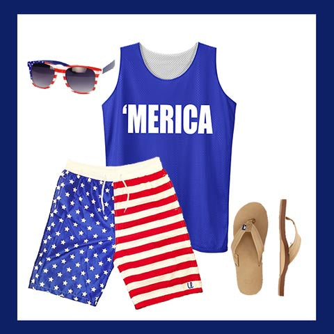 Merica Pinnie & American Flag Bathing Suit