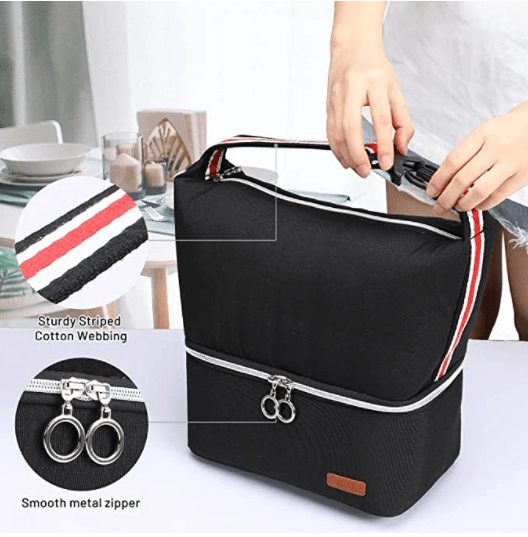 MIER Dual Compartment Lunch Bag for Women Insulated Cute Lunch Box Totes MIERSPORTS