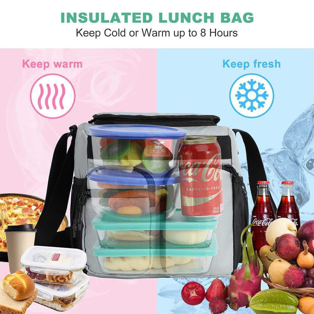 Small Insulated Lunch Box Bag, 12 Can Cooler Bag MIER