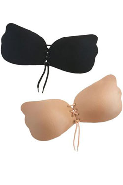 backless bras in black and beige
