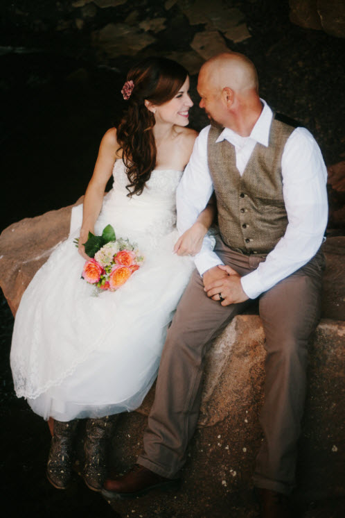 Wedding Story: A Spectacular Waterfall Wedding at Boulder Ridge from Piece of Cake Wedding Decor