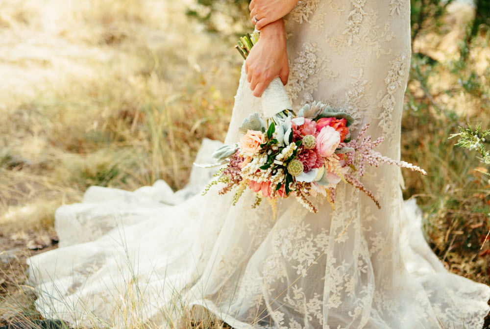 Wedding Story: Tess and Nick's Bigfork, Montana Wedding – Bridal Bouquet – from Piece of Cake Wedding Decor
