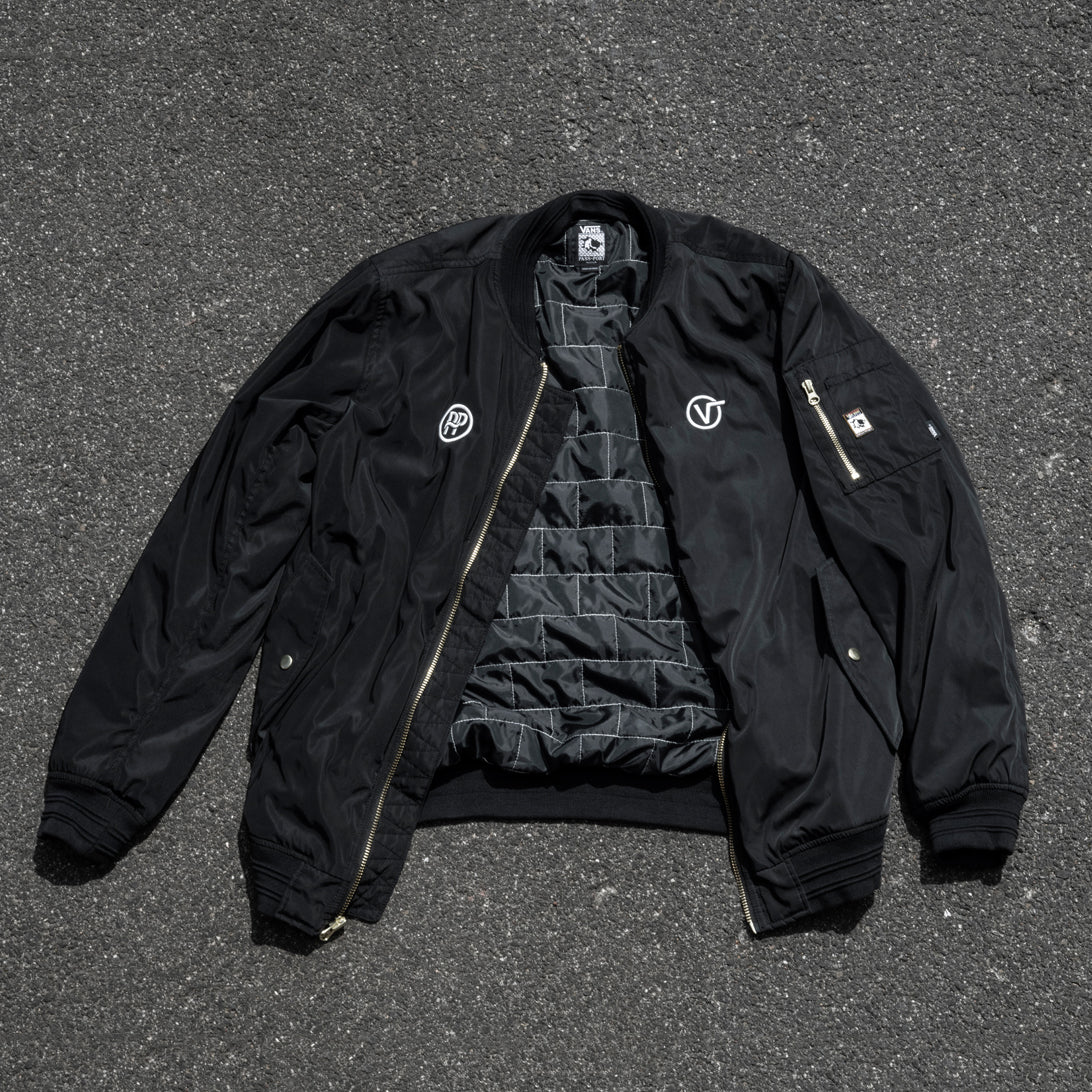 vans black bomber jacket