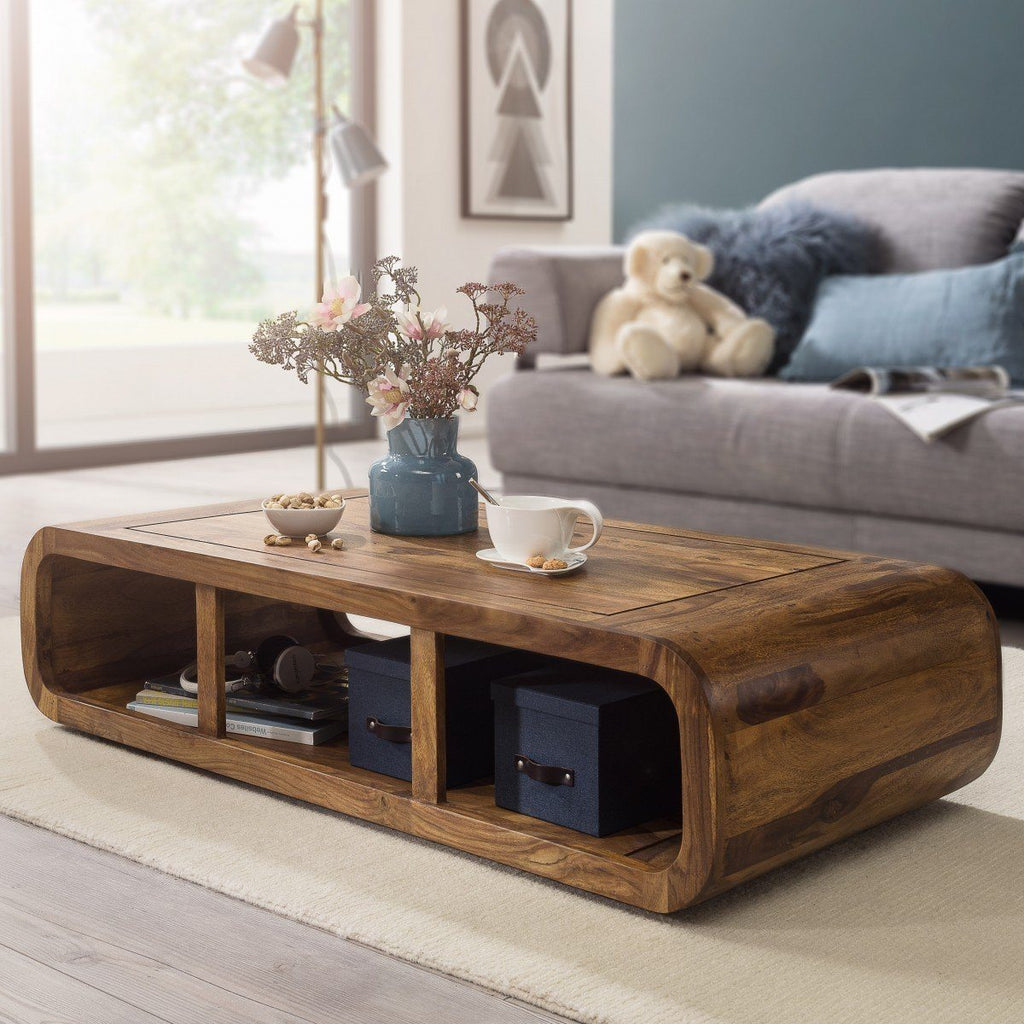 Buy Solid Wood Curved Coffee Table Online | New Launches Coffee Table