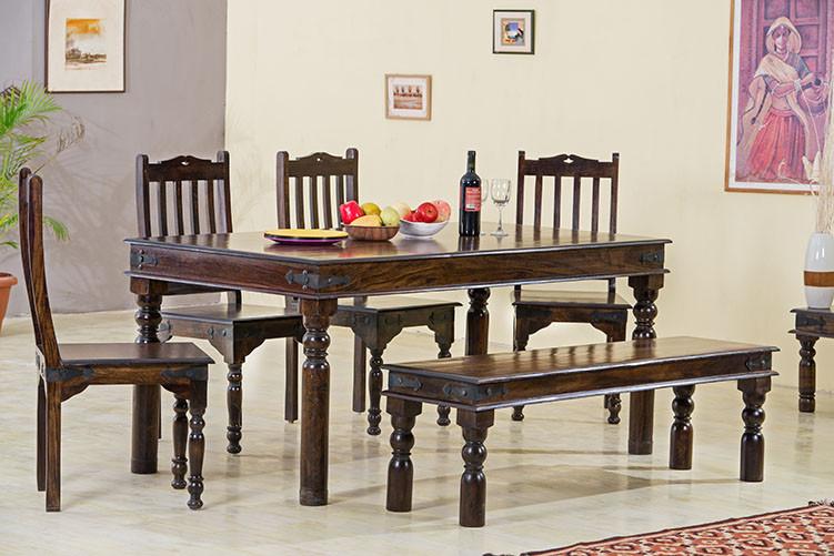 Jaipur Dining Set - Solid Wood Furniture , Buy Dining Table Online