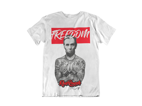 Apparel - Abraham Lincoln Freedom Unisex T-shirt (White) Streetwear