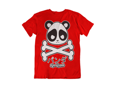 Clothing - Adult Unisex Panda Crossbone T-shirt (Red)