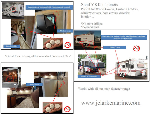 YKK snad caravan motorhome self adhesive fastener
