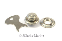 Tenax button and locking nut fastener