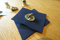 Turnbutton eyelet and washer attached to cloth prong stud