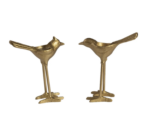 standing gold bird tealight candle holder
