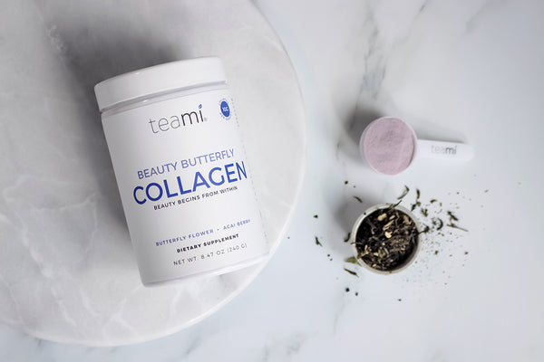teami butterfly beauty collagen with butterfly pea flower