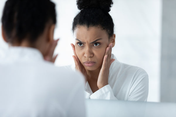 woman with irritated skin