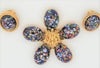 Accessocraft Blue Art Vintage Costume Figural Pin Brooch & Earrings Set