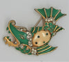 Trifari Ming Series Dragon Fish Fur Clip Vintage Figural Costume Pin Brooch 1942