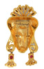 Coro Queen Empress Fur Clip Dangles Vintage Figural Costume Brooch