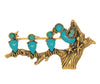 Jeanne Bird & Babies Branch Vintage Figural Pin Brooch