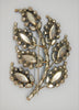 Aurora Blues Rhinestones Massive Floral Vintage Figural Pin Brooch 1940s