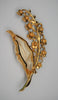 Crown Trifari Enamel Lilys of the Valley Philippe Jelly Belly Restrike Vintage Figural Brooch 1970s