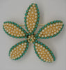 BSK Starfish Blue Beads and Pearls Sealife Floral Vintage Figural Brooch
