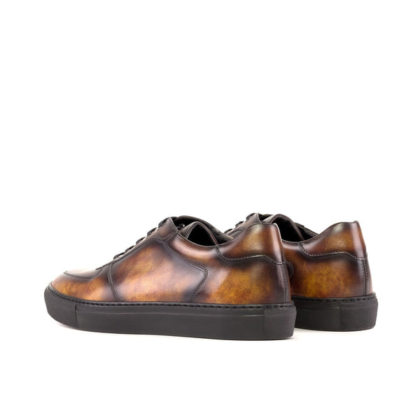 Ambrogio Bespoke Men's Shoes Fire Patina Leather Trainer Sneakers (AMB2279)-AmbrogioShoes