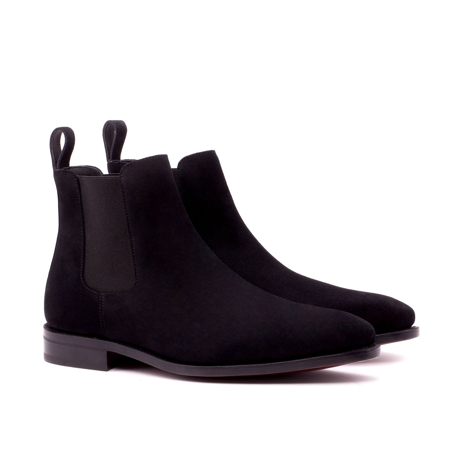 Ambrogio Men's Custom Made Shoes Black Suede Chelsea – AmbrogioShoes