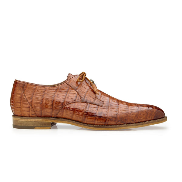 Belvedere R40 Umberto Men's Shoes Antique Sport Exotic Genuine Caiman Crocodile Derby Oxfords (BV3059)-AmbrogioShoes