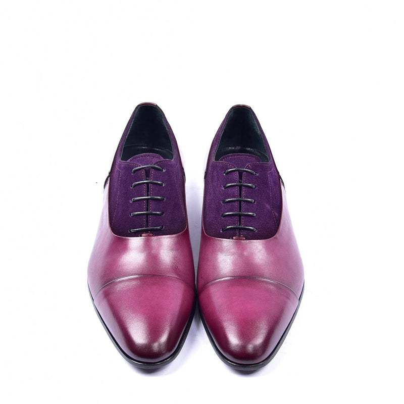 Corrente C0014042 5230 Men's Shoes Purple Suede / Calf-Skin Leather Cap-Toe Oxfords (CRT1299)-AmbrogioShoes