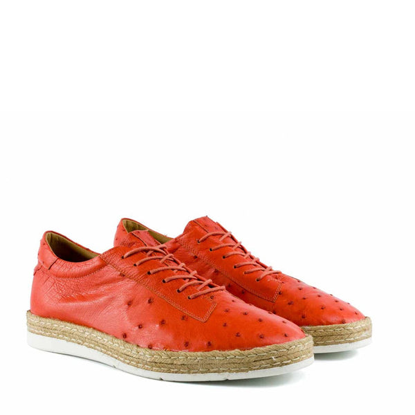 Corrente P00011 Men's Shoes Tile Monaco Genuine Ostrich Leather Fashion Sneakers (CRT1348)-AmbrogioShoes